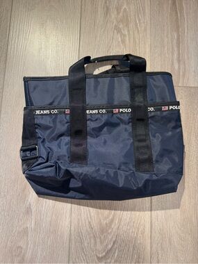 Vintage Navy Blue POLO Jeans Co. nylon Tote Bag